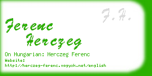 ferenc herczeg business card